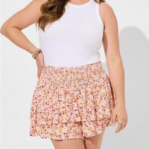 3.5 Inch Pull-On Washable Gauze Smocked Ruffle Short
